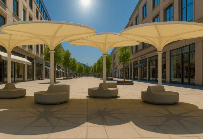 ilot de fraicheur urbain espace public